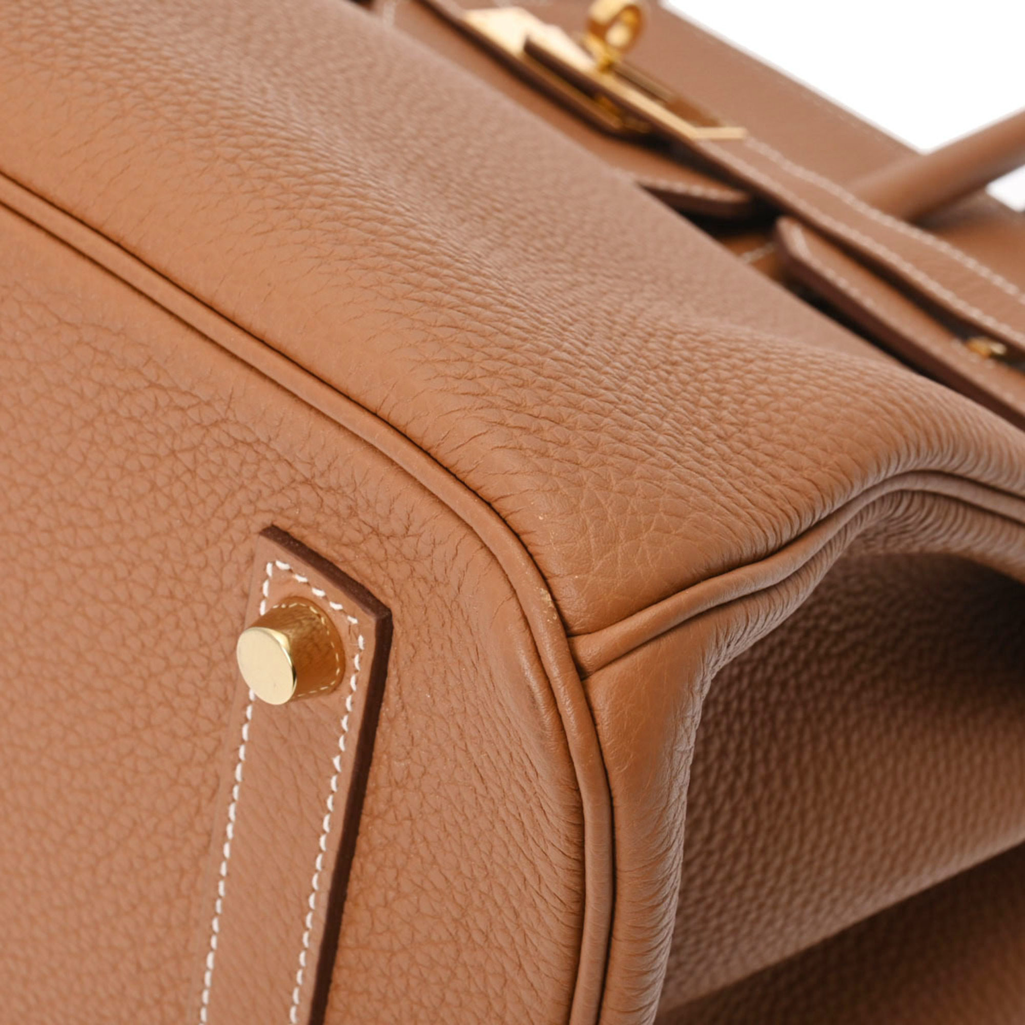 Pre-Owned HERMES Birkin 35 Gold - D stamp (circa 2019) Unisex Togo Handbag (Good)