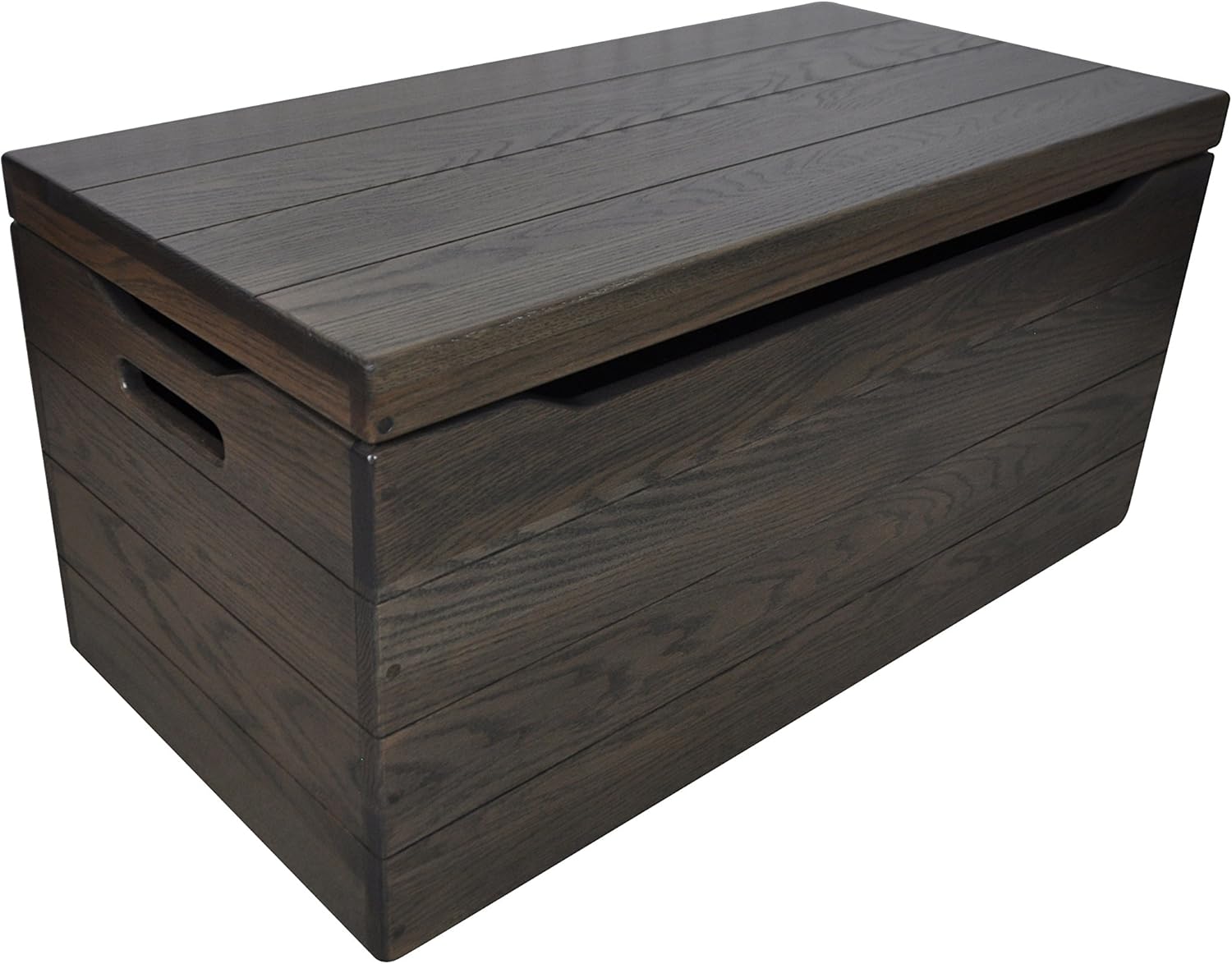 30” Wooden Storage Chest – Handmade Amish Hope Chest – Storage Trunk w/Anti-Slam Hinges – Solid Wooden Chest w/Handles – Clothing, Keepsake & Blanket Chest (Oak Wood, Antique Slate Stain, 30”)