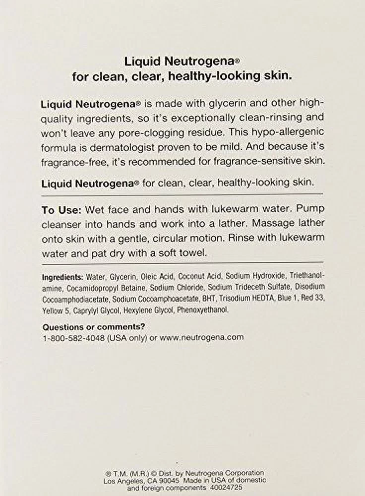 Neutrogena Liquid Facial Onddd Cleansing Formula, 8 Fl. Oz (3 Pack)