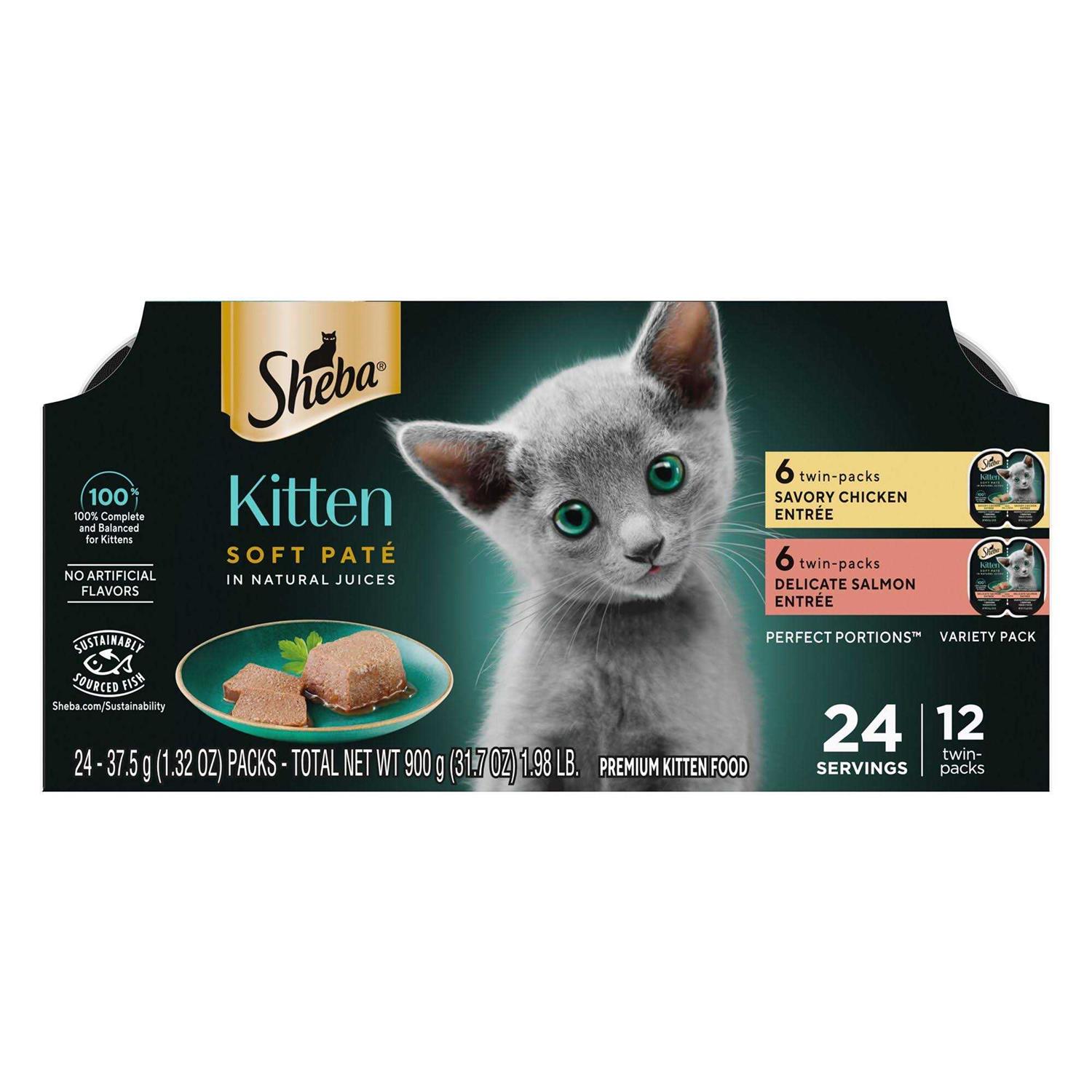 Sheba Perfect Portions Kitten Premium Soft Pate Wet Food Variety Pack - Pet Supplies online store