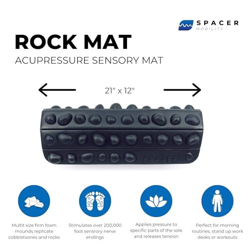 The Rock Mat by Spacer Mobility - Wake up your Feet and Stimulate Nerve Endings, Relieve Tension, and Promote Relaxation | Made with Firm Foam, Releases Tension & Increases Proprioception
