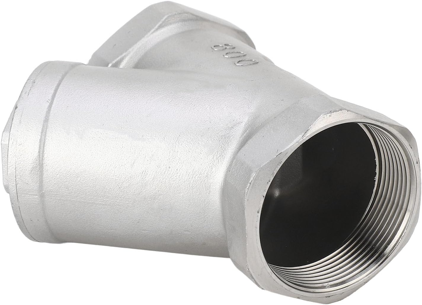 2 Inch DN50 Thread Y Type Strainer, 304 Stainless Steel Y Strainer Y Shaped Filter Wye Valve Pipe Filter for Water Oil and Gas