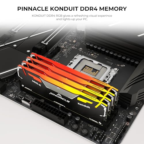 Timetec Pinnacle Konduit RGB 16GB KIT(2x8GB) DDR4 3600MHz PC4-28800 CL18-22-22-42 XMP2.0 Overclocking 1.35V Compatible for AMD and Intel Desktop Gaming PC Memory Module RAM - Black
