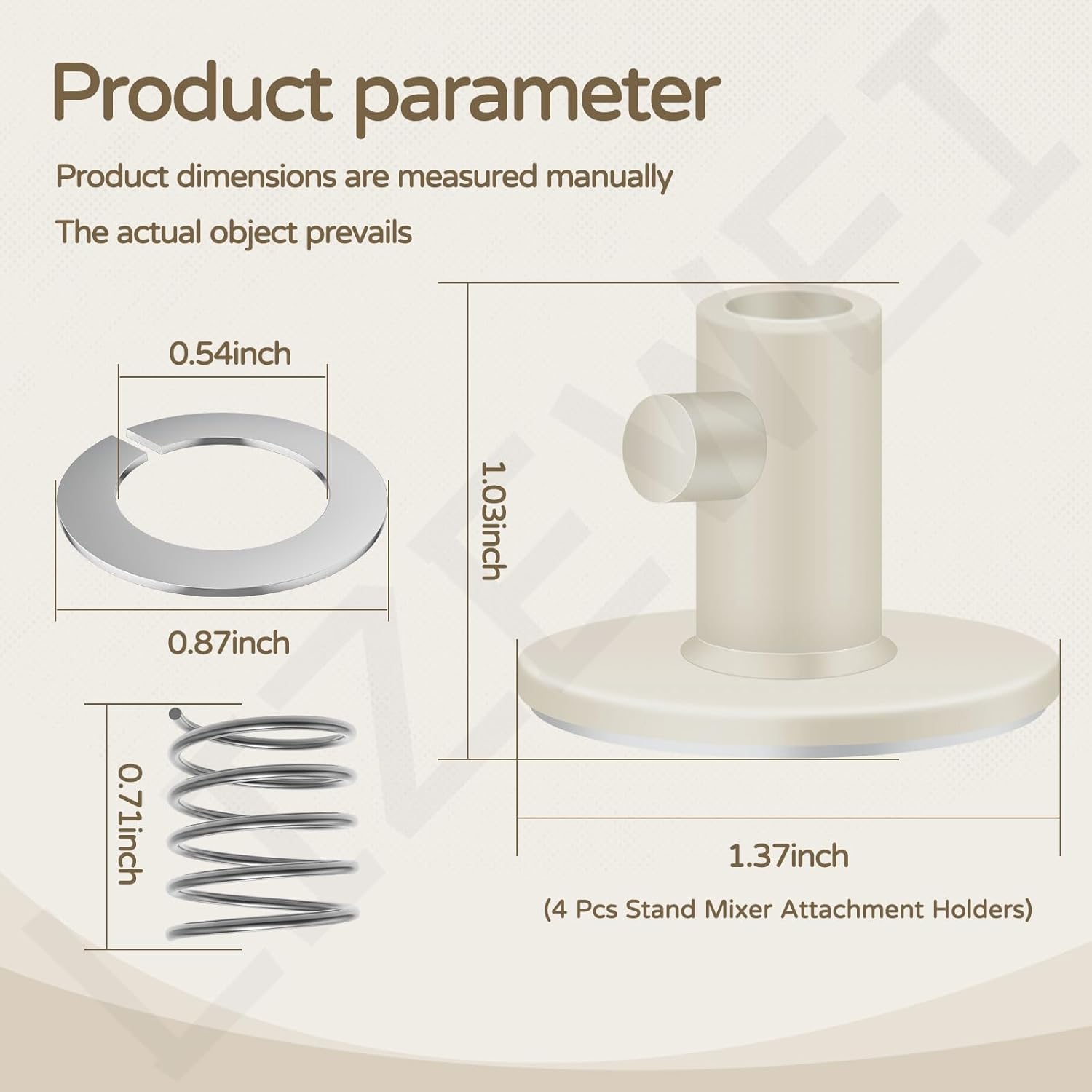Quick Install Spring and Washer for KitchenAid Tilt-head & Bowl-lift Mixers 3.5 Quarts to 7 Quarts (2 pack), W/ 4 Set of Stand Mixer Attachment Holders