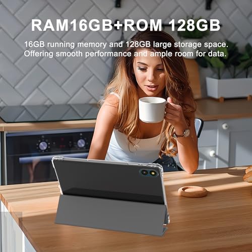 Android 15 Tablet 10 inch, 12GB RAM+64GB ROM/1TB Expand, 2 in 1 Tablets with Keyboard Case Mouse Stylus, 1.8GHz Quad-core Processor, 1280*800 IPS HD Touch Screen, 8MP Camera, 5G Wi-Fi 6 BT5.0 Computer