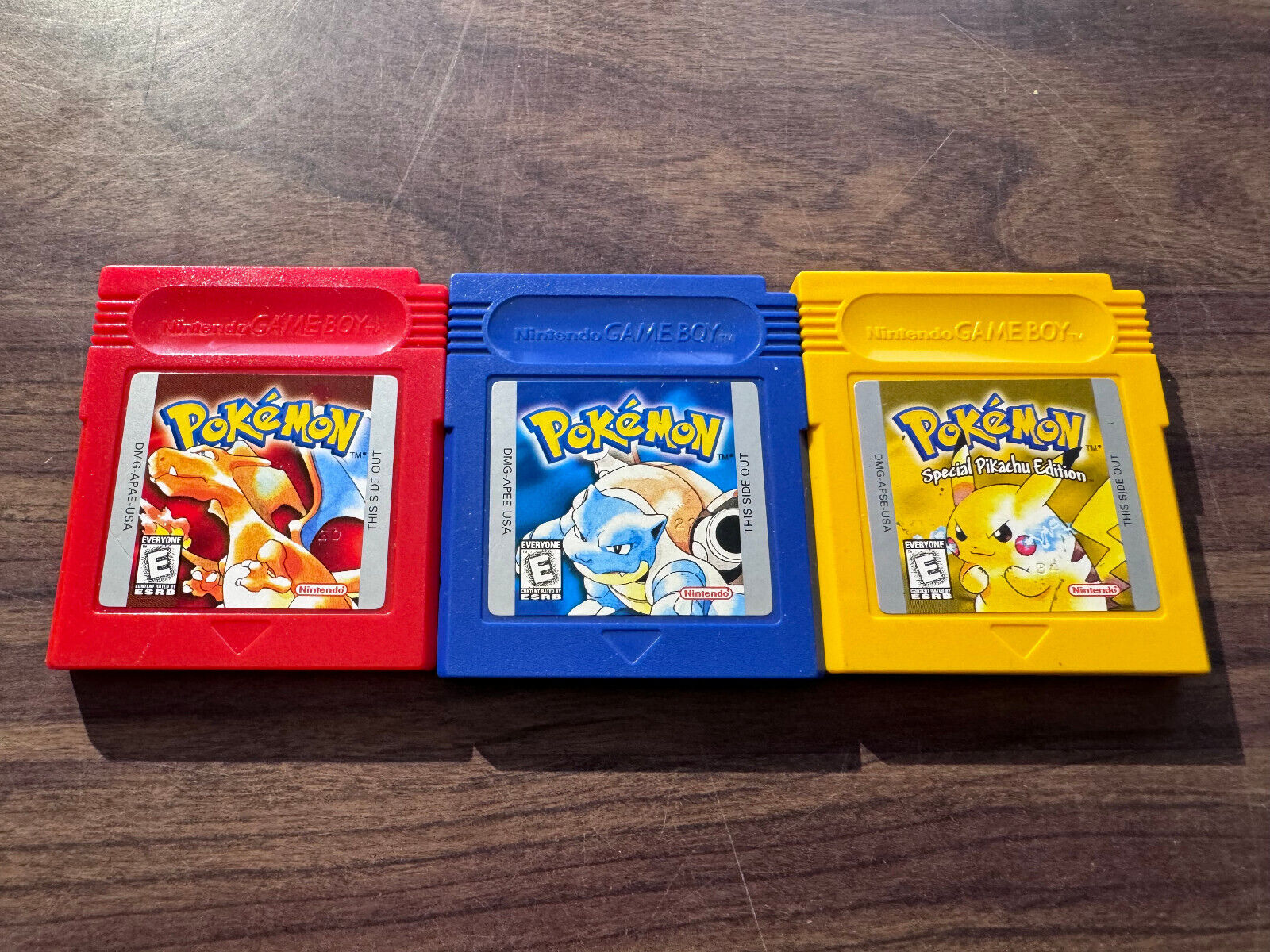Pokemon Red + Yellow + Blue (Nintendo GameBoy) - with New Batteries - Authentic