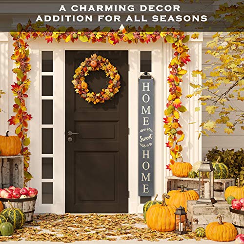 Tall Outdoor Welcome Sign For Porch - Vertical Welcome Sign For Front Porch (~5 Ft), Modern Farmhouse Decor for The Home, Front Porch Decor Farmhouse, Wooden Welcome Sign For Front Porch Decor (Brown)