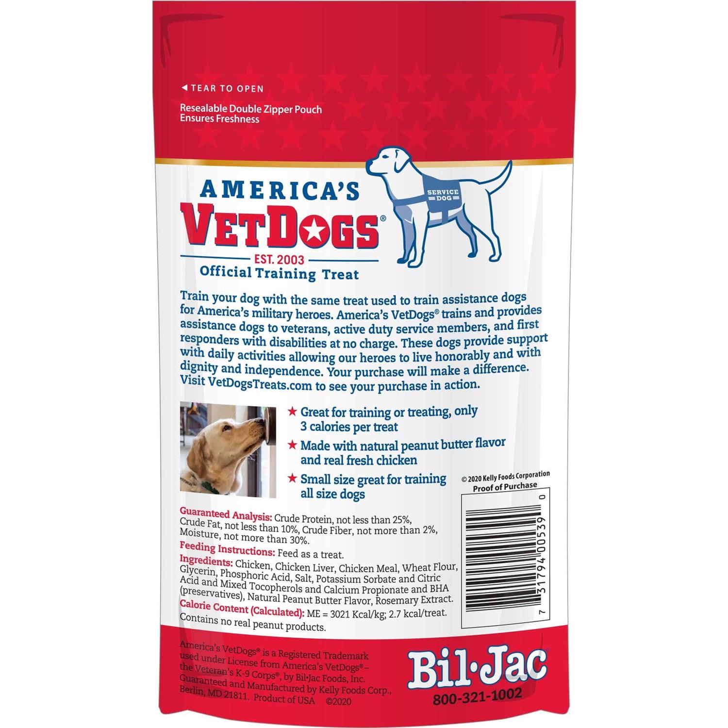 Bil-jac VetDogs Peanut Butter Flavor Training Treats for Dogs - Pet Supplies online store
