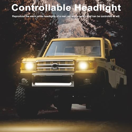 RC Truck 1/12 RC Rock Crawler, MN-82 4x4 Toyota Land Cruiser Remote Control Pickup Off Road RTR 2.4GHz Remote Control Rock Crawler Car Toy with Controllable Headlights 2 Batteries