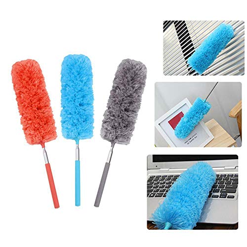Dusters for Cleaning, Telescopic Extend Microfiber Duster Dusting Brush for Desk Ceiling Fan, Cobwebs, Furniture, Cars Grey One Size