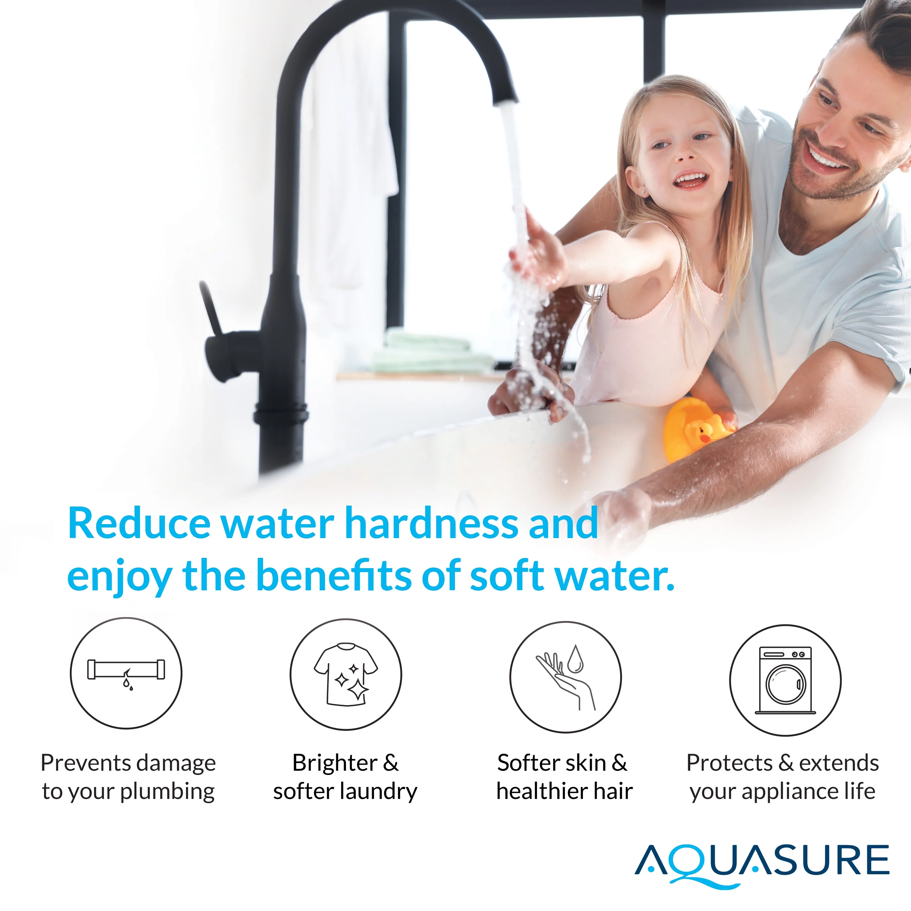 Aquasure Harmony Series 32,000 Grains Water Softener plus Iron Removal w/Aquatrol Digital Head and Premium Grade Fine Mesh Resin