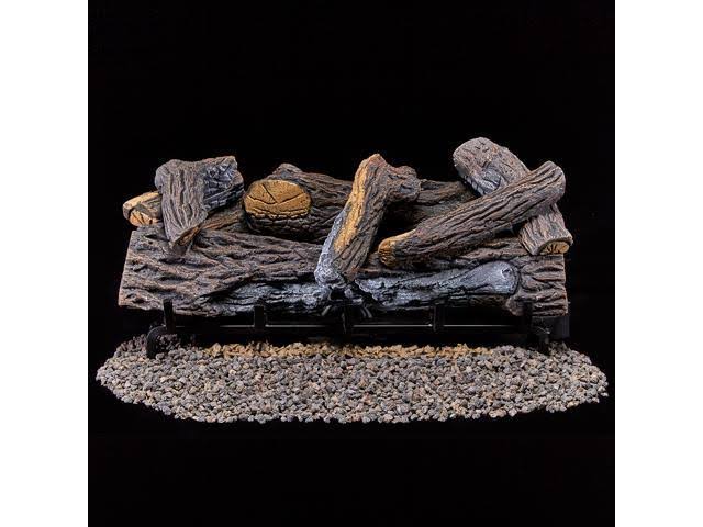 Duluth Forge Ventless Propane Gas Log Set - 24 in. Stacked Red Oak - Manual Control