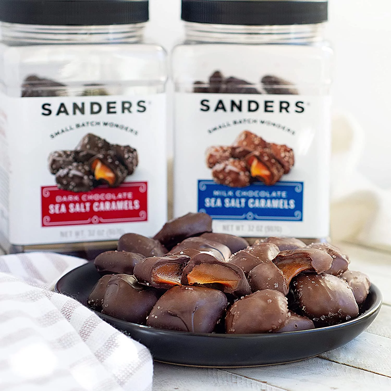Sanders Small Batch Wonders Dark Chocolate Sea Salt Caramels, 32 oz.