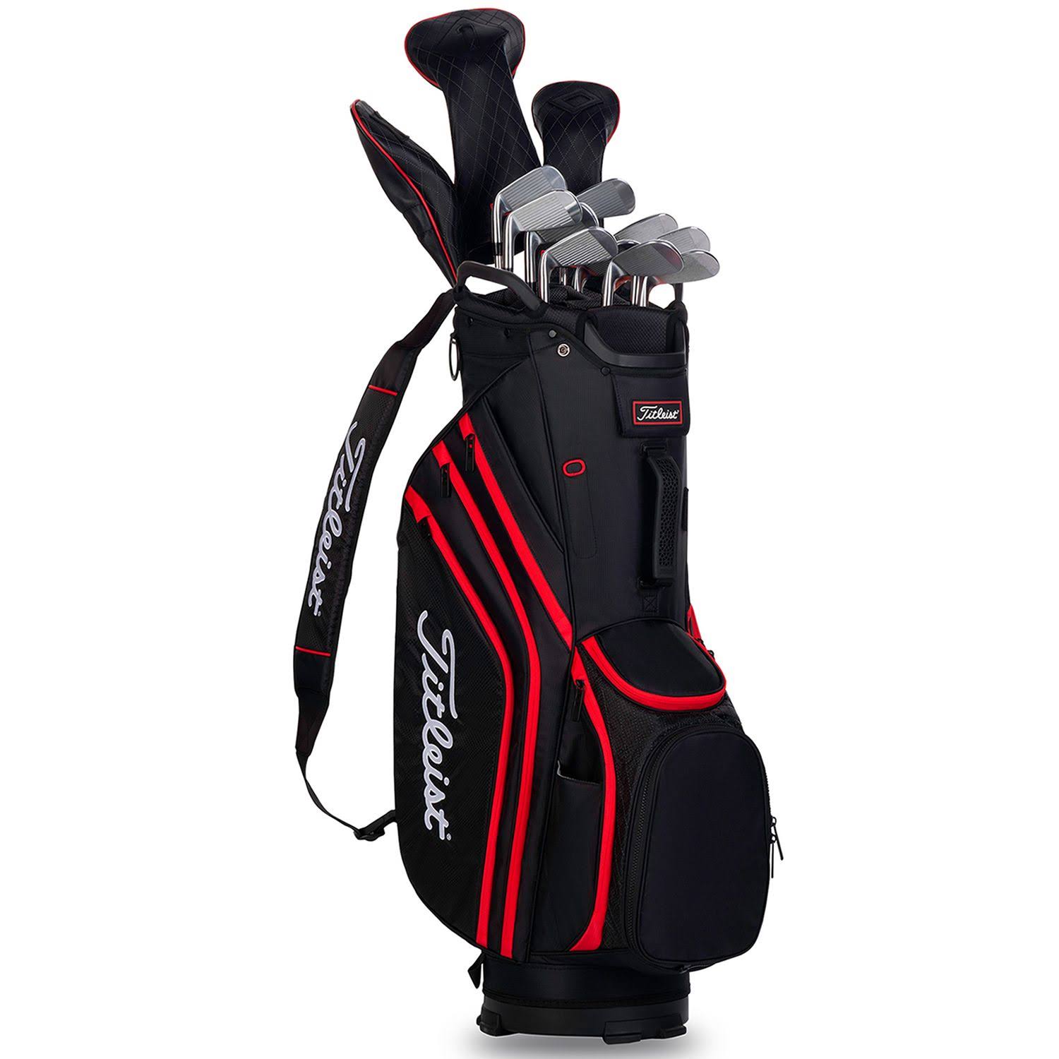 Titleist Cart 14 Lightweight Golf Bag - Black/Black/Red