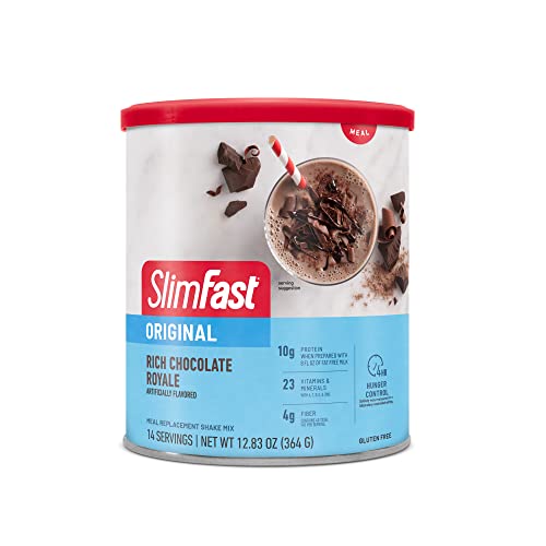 SlimFast Meal Replacement Powder, Original Rich Chocolate Royale, Weight Loss Shake Mix, 10g of Protein, 14 Servings (Packaging May Vary)
