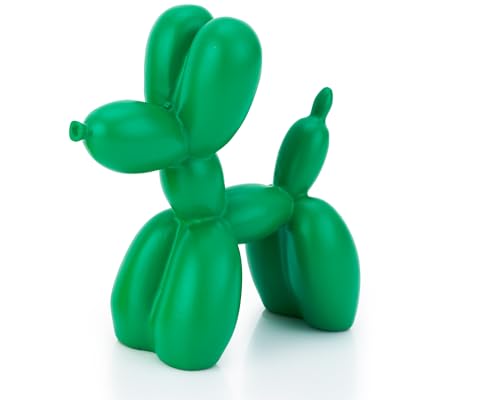 Balloon Dog Statue Decor, 4 inch Balloon Animal Statue, Funny Balloon Animal Decor, Funky Cute Dog Statues Home Decor, Nick Nacks for Shelves Decor(Green)