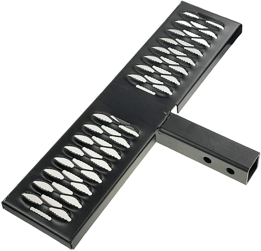 POWERWORKS Universal Hitch Step Anti Slip and Rust Towing Bumper Guard Black ，Accessories Rear Hitch Step Fit 2