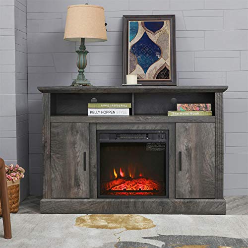 PatioFestival Electric Fireplace TV Stand Entertainment Center Corner Fire Place Heaters Tv Console with Generic Rustic Furniture for TVs up to 42