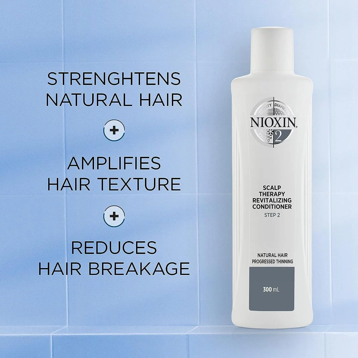 Nioxin System 2 Natural Hair Progressed Thinning Cleanser Shampoo and Scalp Therapy Revitalizing Conditioner Set 33.8 oz, Each