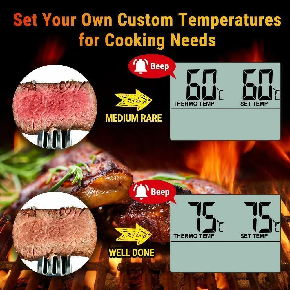 Digital Cooking Meat Thermometer & Clock Timer Food Steak Oven Smoker BBQ Grill, ThermoPro