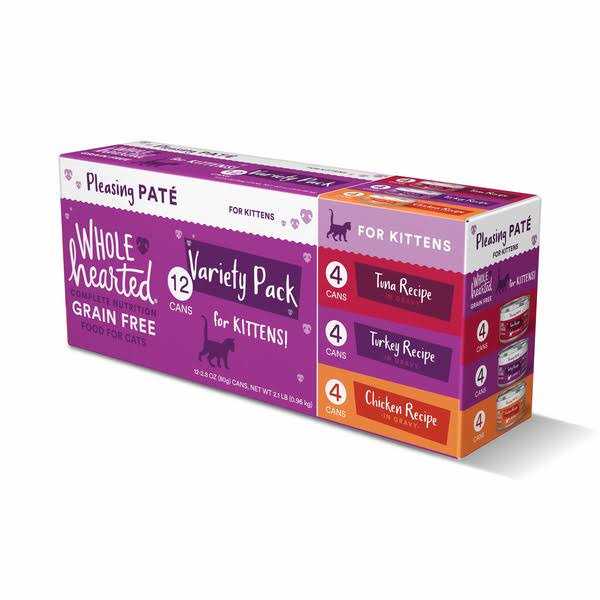 WholeHearted Grain Free Wet Kitten Food Pate Variety Pack - Pet Supplies online store