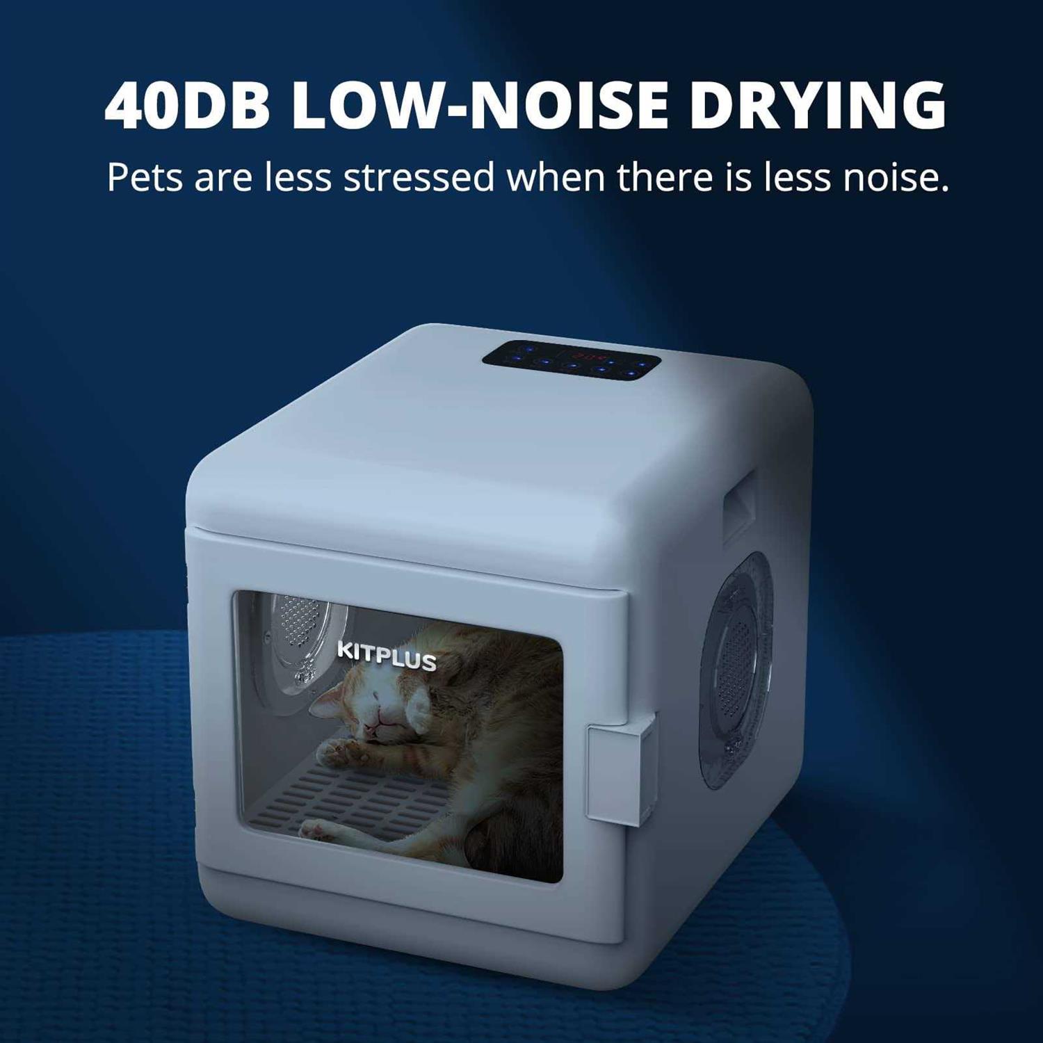 Kitplus Pet Hair Dryer Box, Ultra Quiet Blow Dryer 6L Capacity for Cats and Small Dogs - Pet Supplies online store