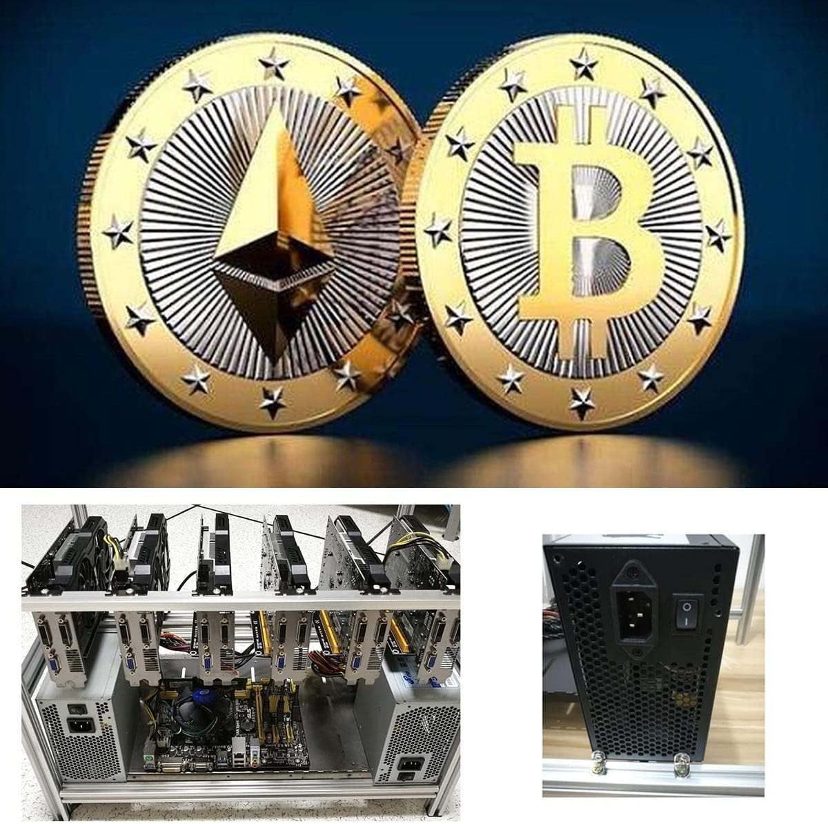 14 GPU Stackable Open Air Mining Rig Frame Miner Case for ETC BTH Computer Mining Case GPU Frame Server Chassis Aluminum Alloy