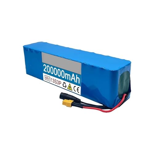E-Bike Battery 48V 200Ah 2000W 13S3P 48V Lithium-Ion Battery for 54.6V E-Bike Electric Bicycle Scooter with BMS + 54.6V Adult Electric Bicycles