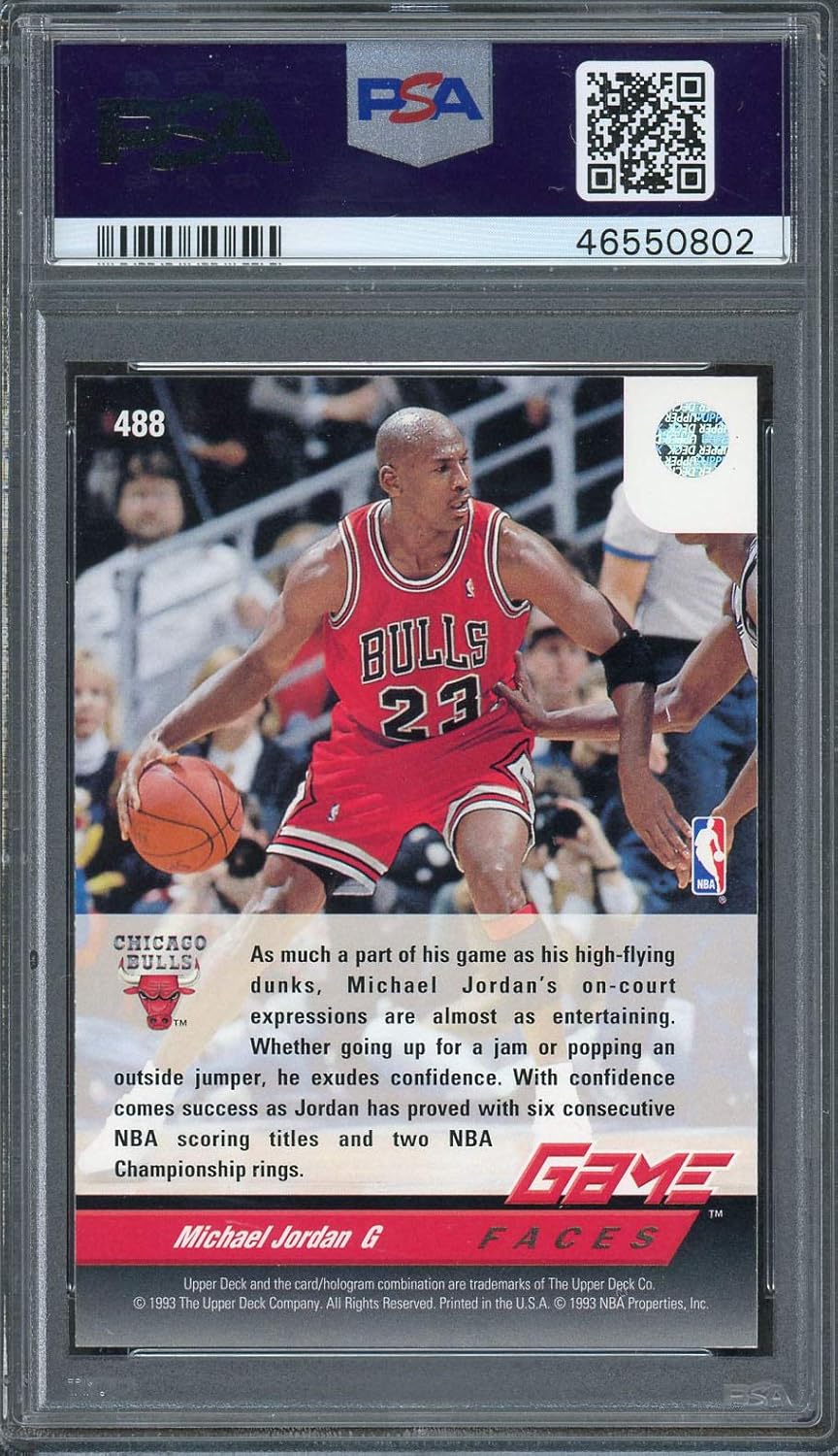 Michael Jordan 1992 Upper Deck Basketball Card #488 Graded PSA 8