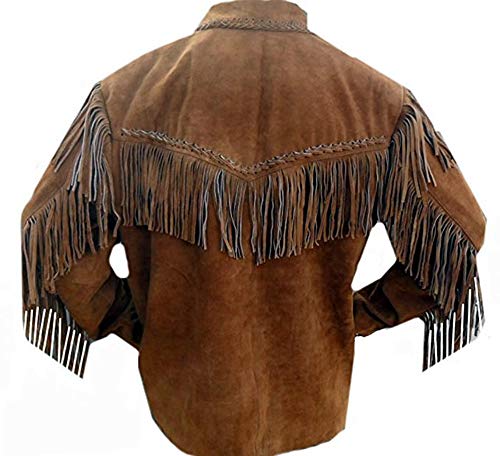 Best Mens Western Cowboy Suede Leather Coat Native American Jacket