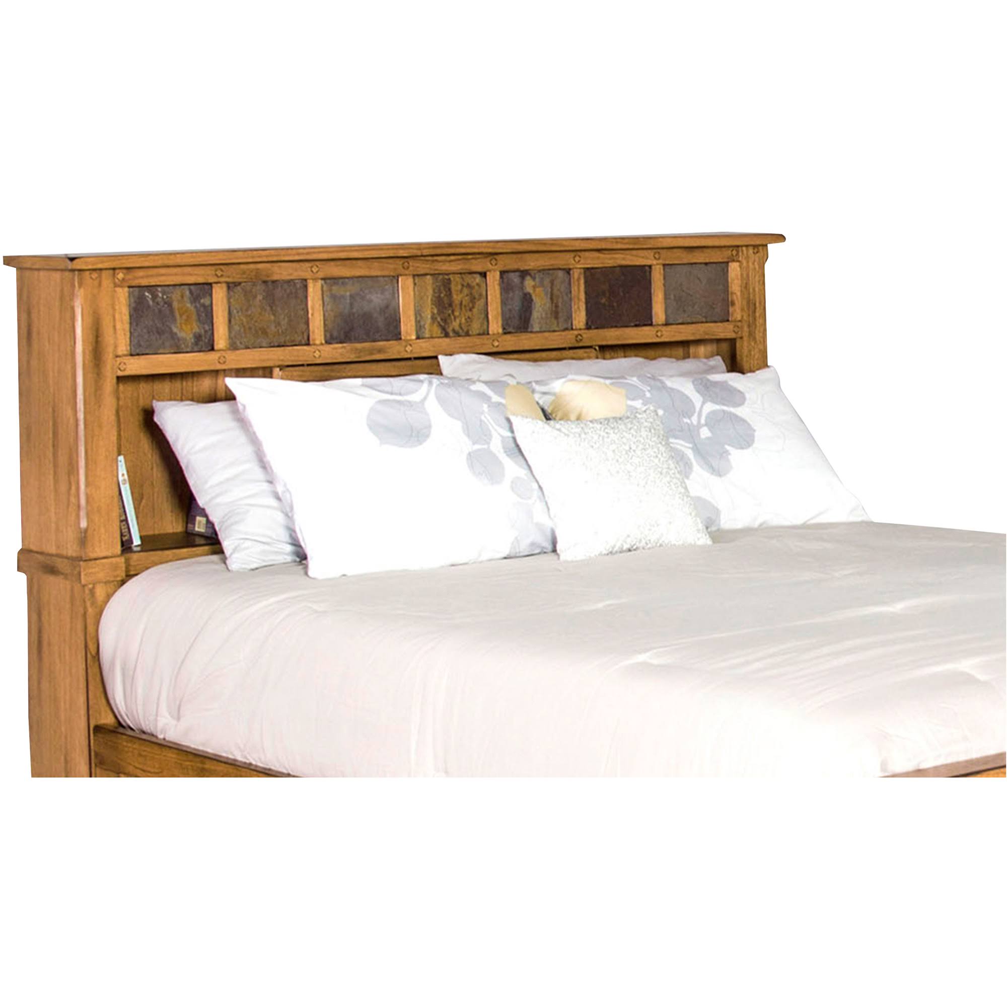 Sunny Designs Sante Fe Rustic Oak Queen Bookcase Headboard