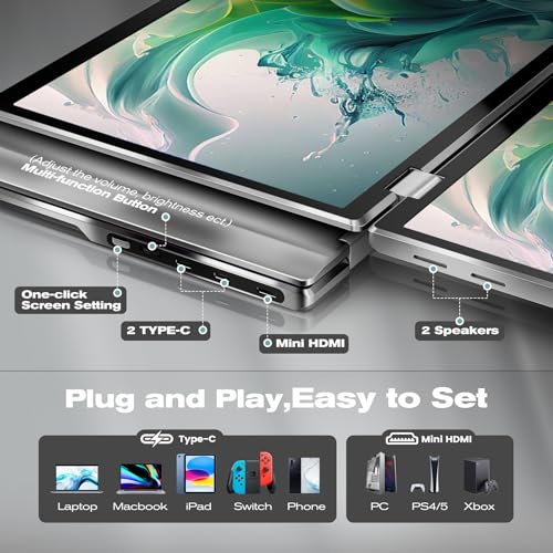 Laptop Screen Extender, Portable Monitor for Laptop 12