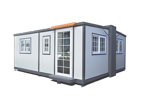 Portable Prefabricated tiny home 15x20ft, Mobile Expandable Plastic Prefab House for Hotel, Booth, Office, Guard House, Shop, Villa, Warehouse, Workshop