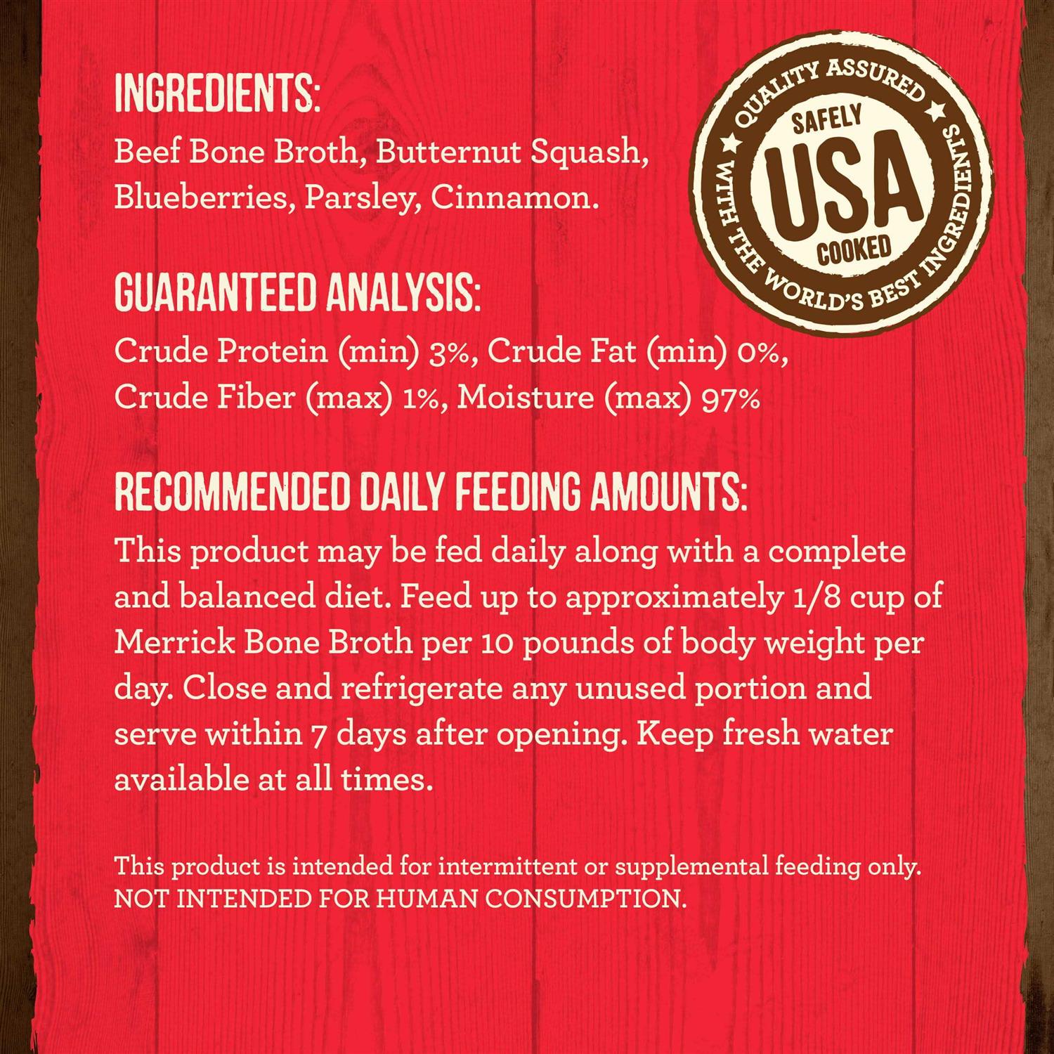 Merrick Grain Free Beef Bone Broth - Pet Supplies online store