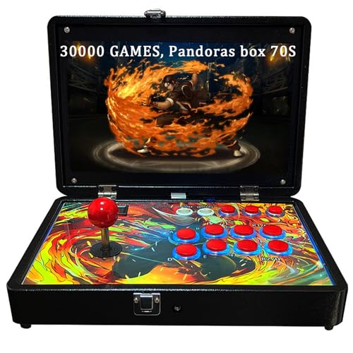 30000 in 1 Portable Arcade Game Console 14-inch HD Screen Single Player Pandoras Box 70S,Retro Video Game Machine 9000mAh Search/Hide/Save/Load/Pause Games