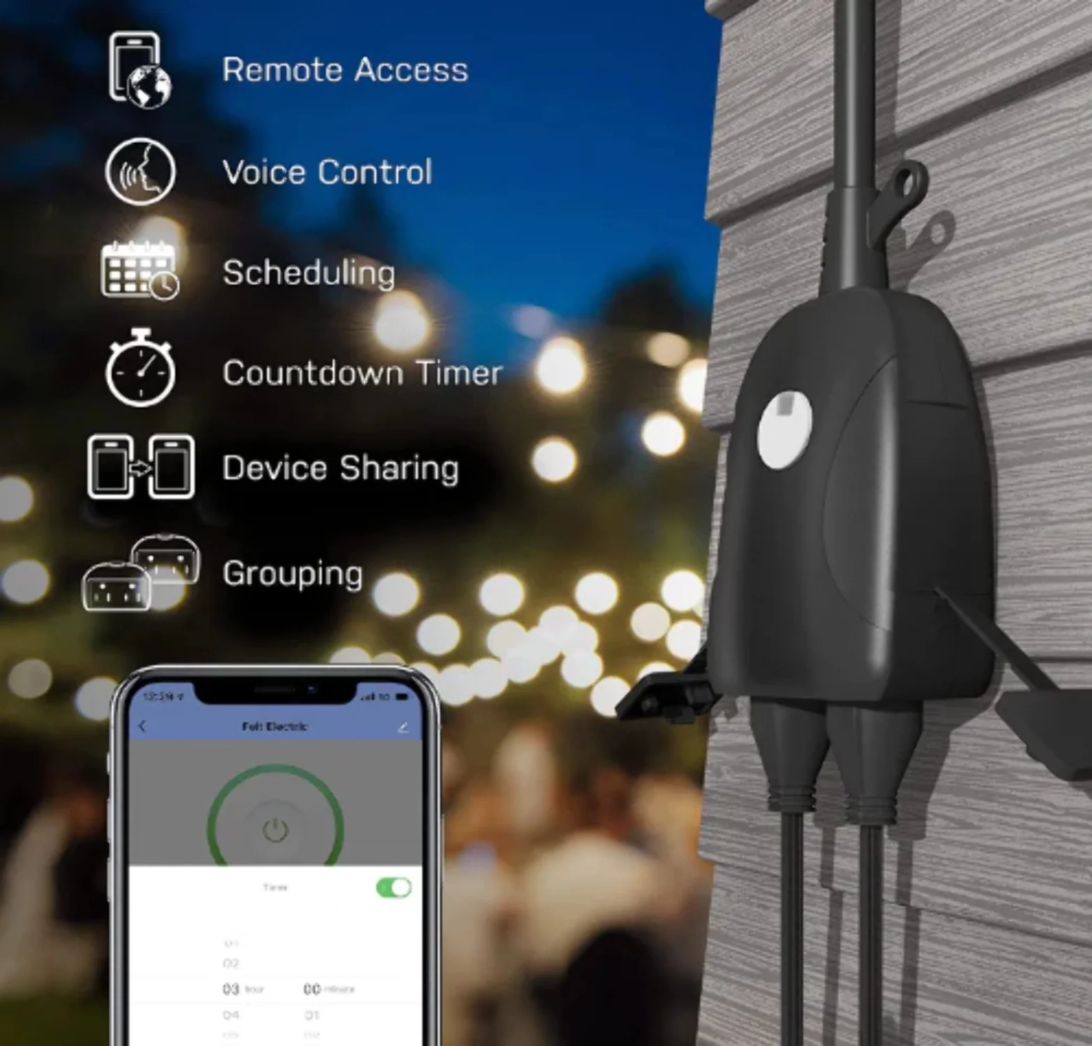 Feit Electric Dual Outlet Outdoor Smart Plugs 2PK