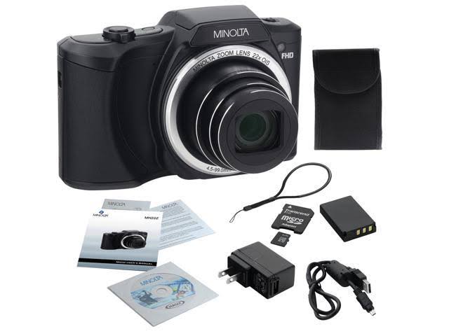 Minolta Mn22z-bk 20.0-Megapixel 1080p Full HD Wi-Fi Mn22z Digital Camera with 22x Zoom (Black)