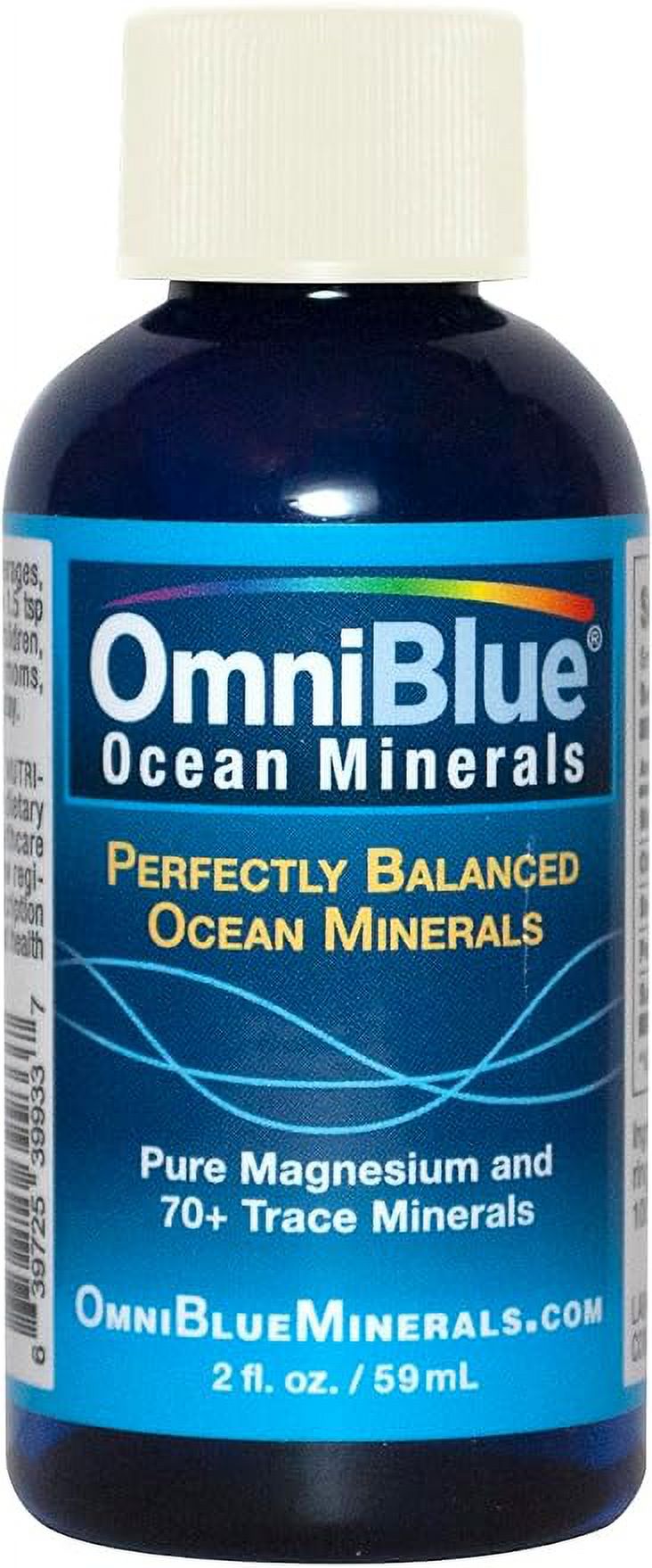 OmniBlue Ocean Minerals | 100 Percent Certified, Pure and Naturally Harvested Ocean Electrolytes as Naturally Occurring Macro & Trace Minerals | No Additives or Alterations 2 oz