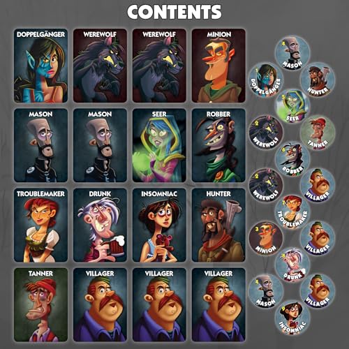 One Night Ultimate Werewolf – Fun Party Game for Kids & Adults | Engaging Social Deduction | Fast-Paced Gameplay | Hidden Roles & Bluffing, Black