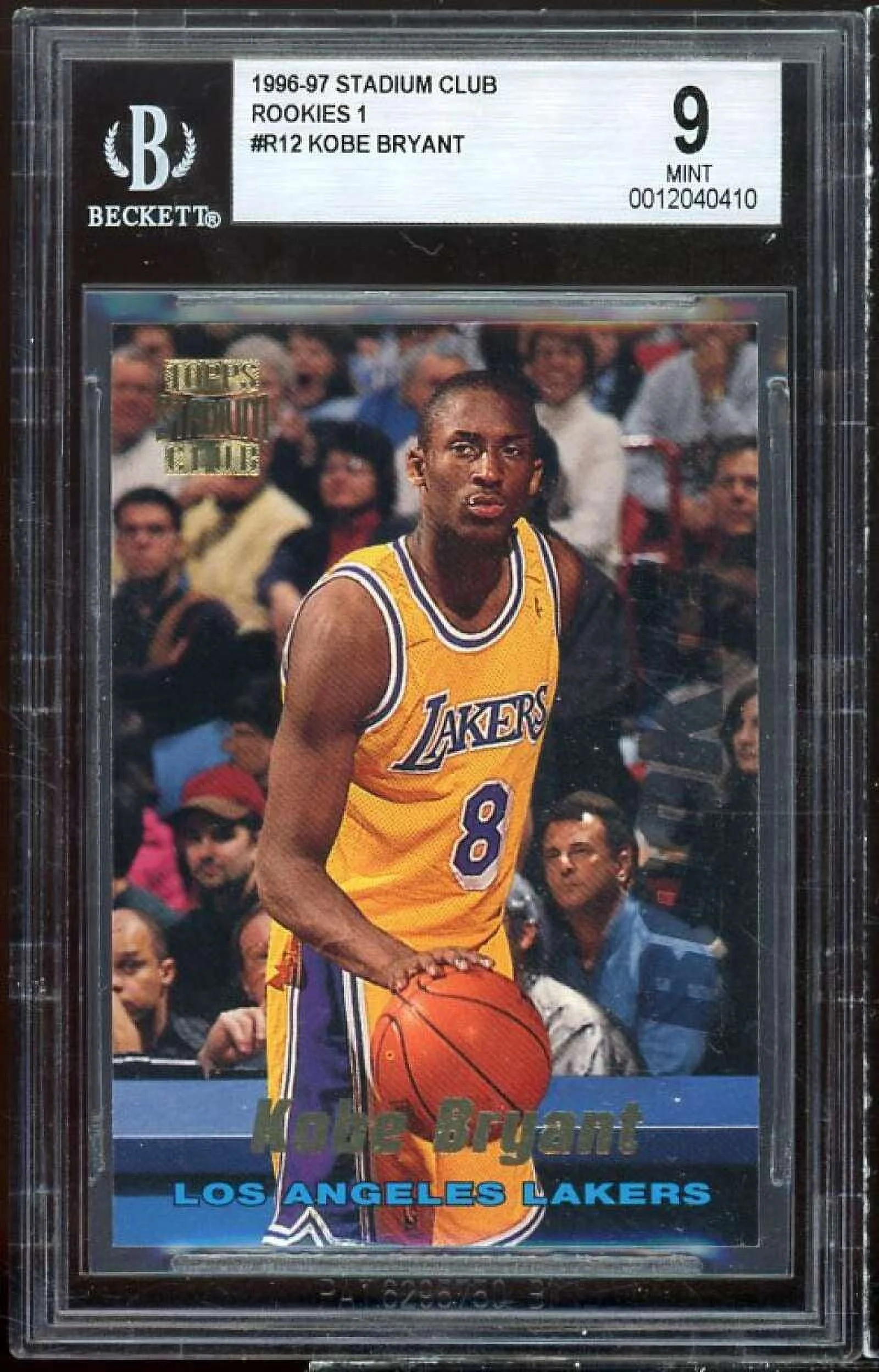 Kobe Bryant Rookie Card 1996-97 Stadium Club Rookies 1 #R12 BGS 9