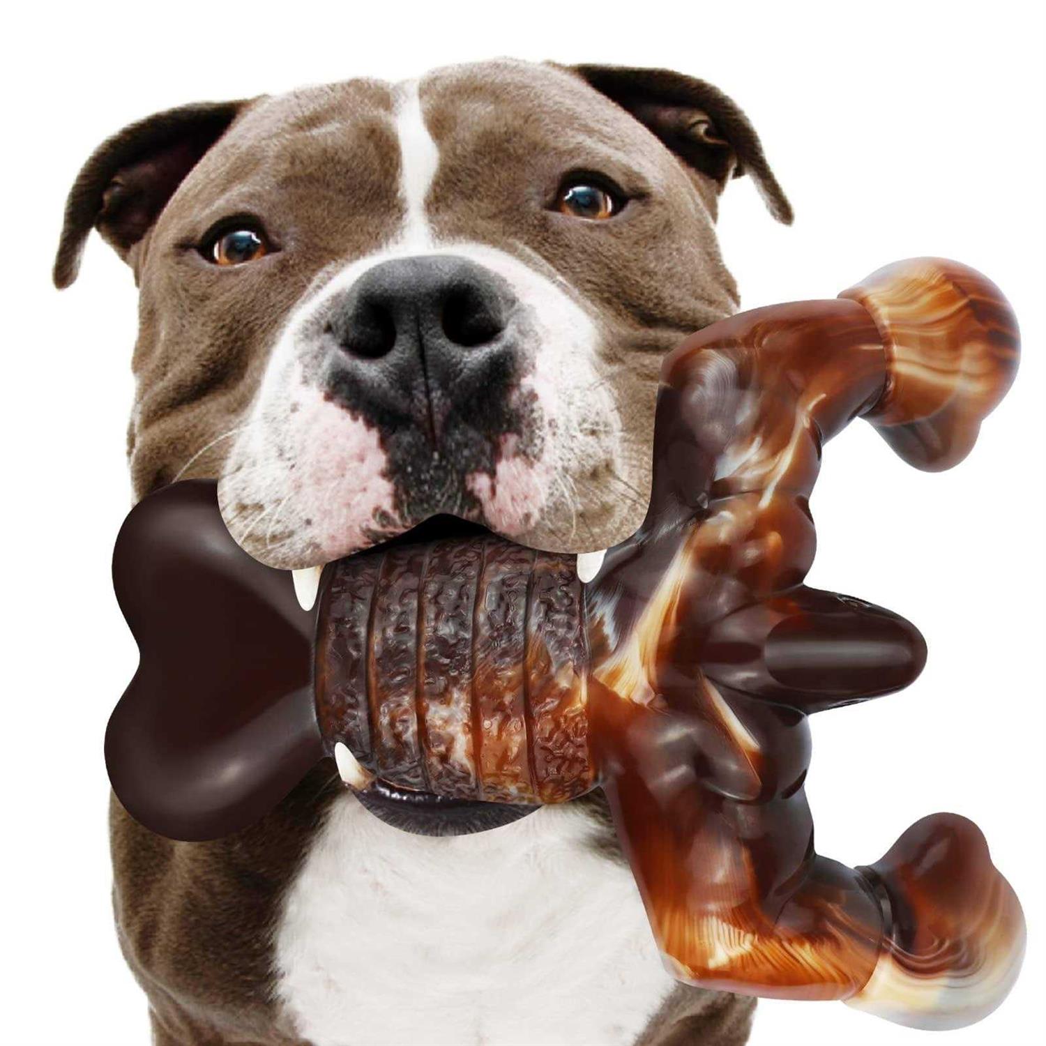 Dog Chew Toys for Aggressive Chewers Indestructible Dog Toys,Real Bacon Flavored,MOXIKIA Tough Dog Bone Chew Toy Durable Dog Toys for Medium Large br - Pet Supplies online store
