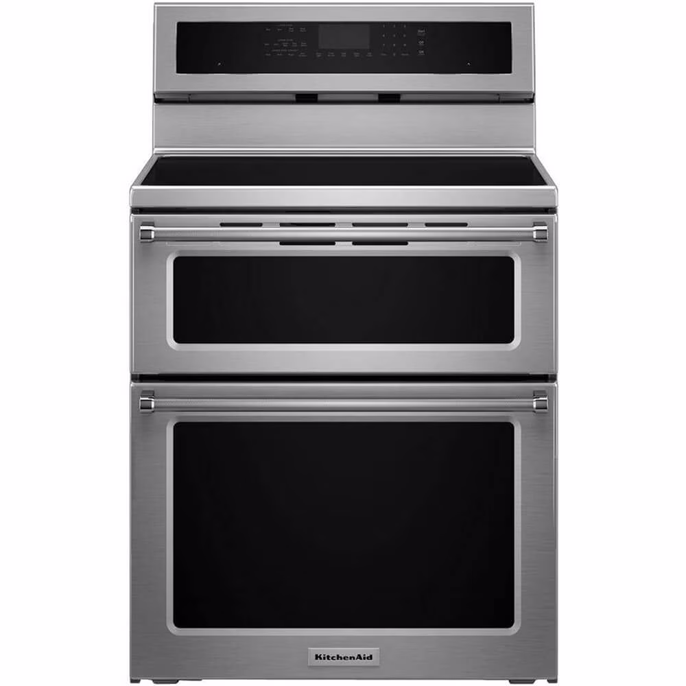 KitchenAid KFID500ESS 6.7 Cu. Ft. 4-Element Induction Double Oven Convection Range, Stainless Steel