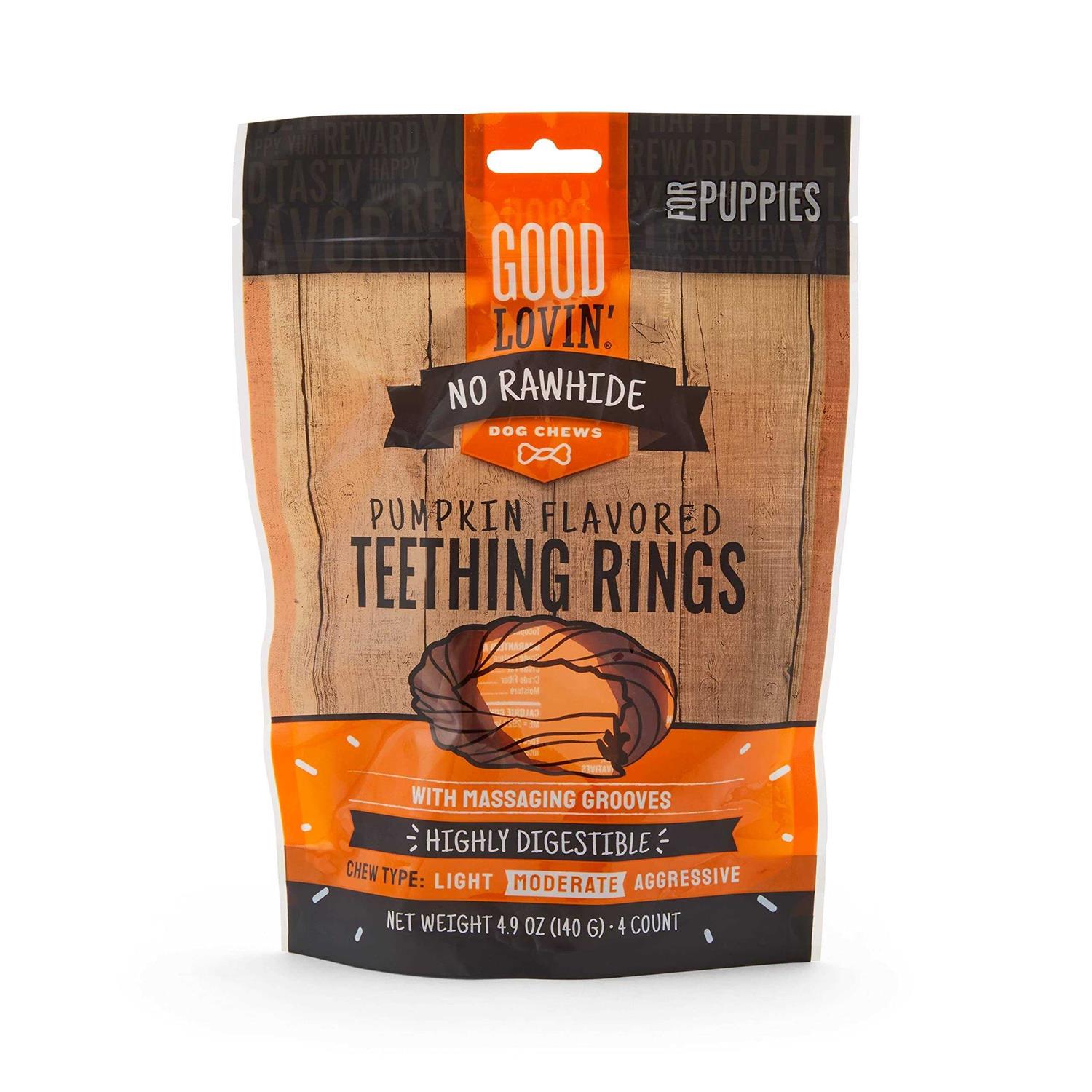 Good Lovin No Rawhide Pumpkin Flavored Puppy Teething Rings - Pet Supplies online store