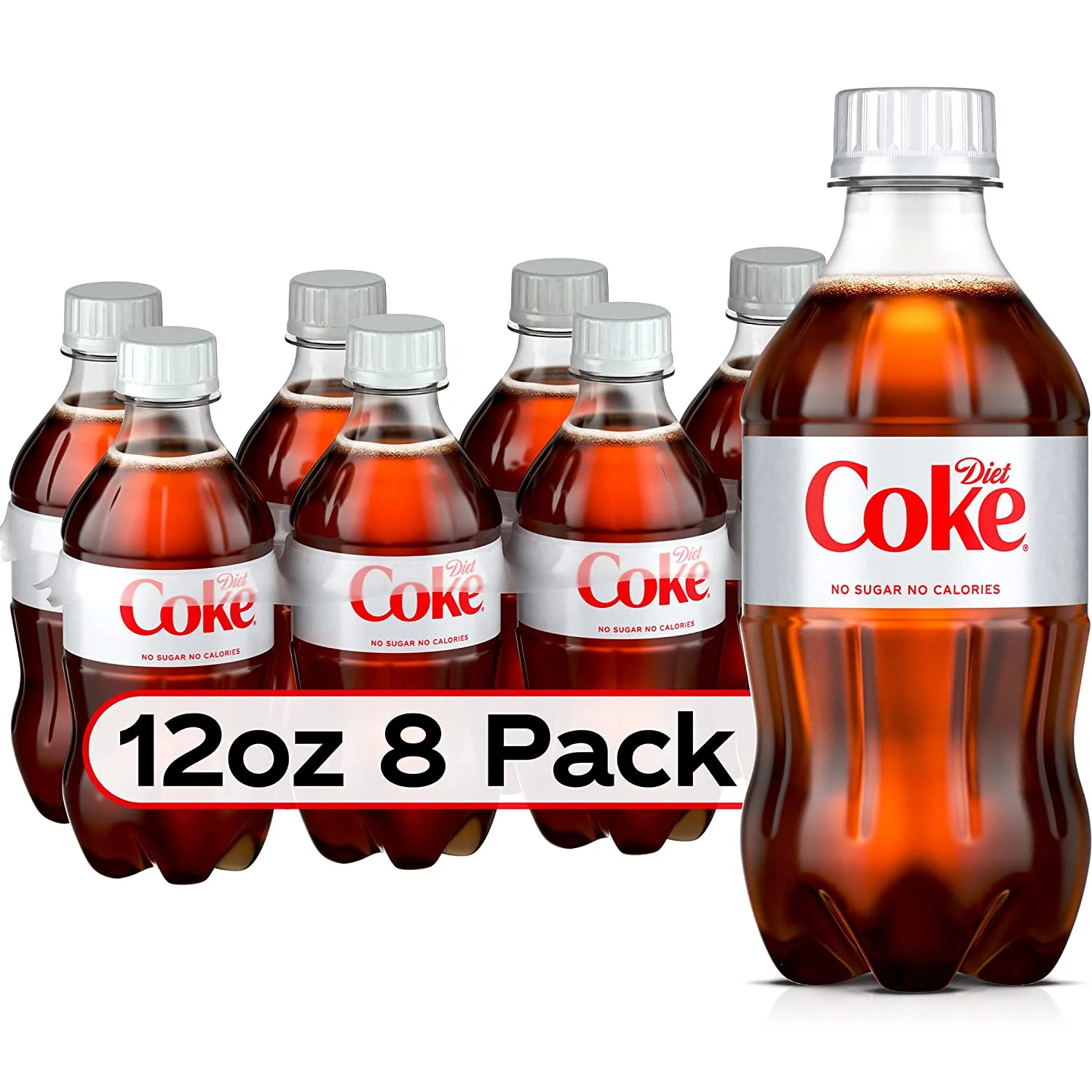 Diet Coca-Cola Soda Pop, 12 Fl Oz, 8 Pack Bottles, Quantity of 3