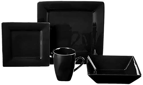 10 Strawberry Street Nova Square 45 pc Dinnerware Set, Black