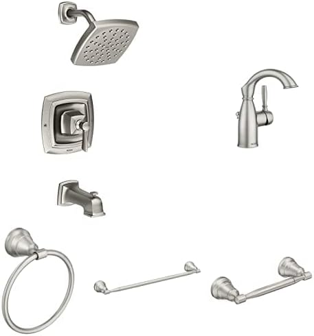 Moen 82922SRN Conway Posi-Temp Tub and Shower with Valve Included, Spot Resist Brushed Nickel