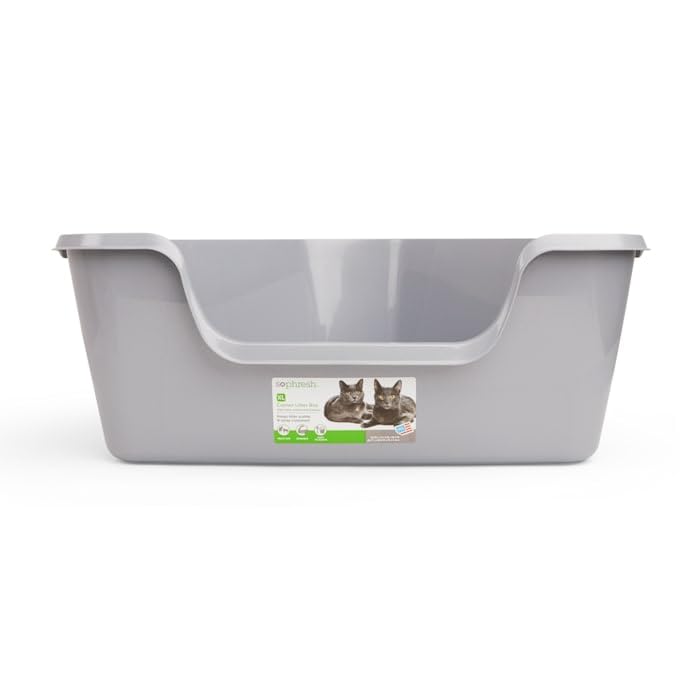 So Phresh High-Back Corner Grey Litter Box, 26.25