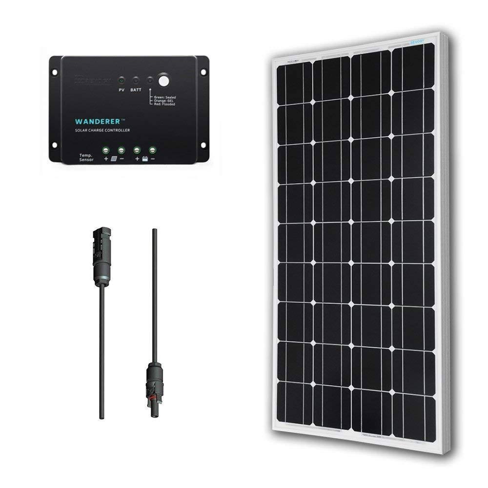 Renogy 100 Watts 12 Volts Monocrystalline Solar Panel Bundle Kit with