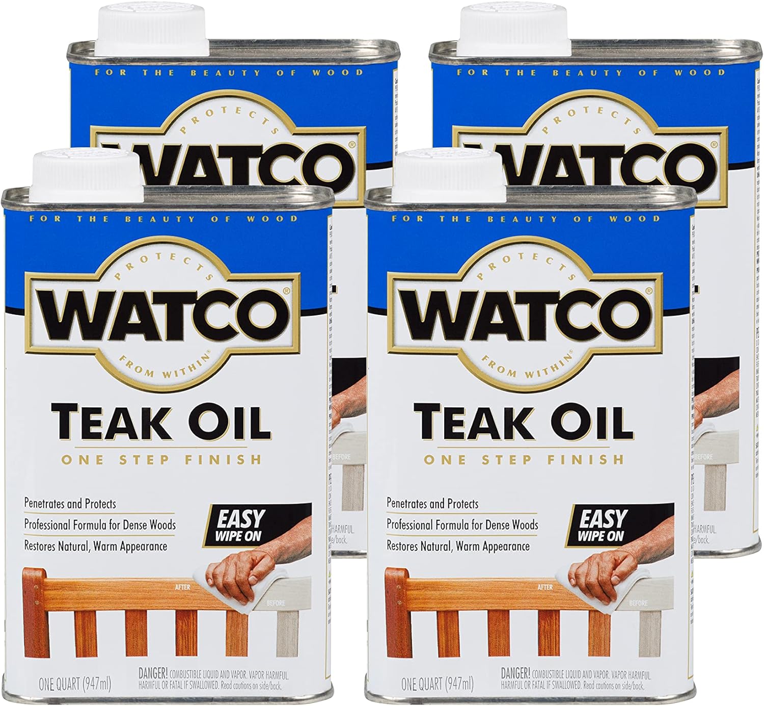 Watco A67141-4PK Teak Oil Finish, 4 Pack, Clear