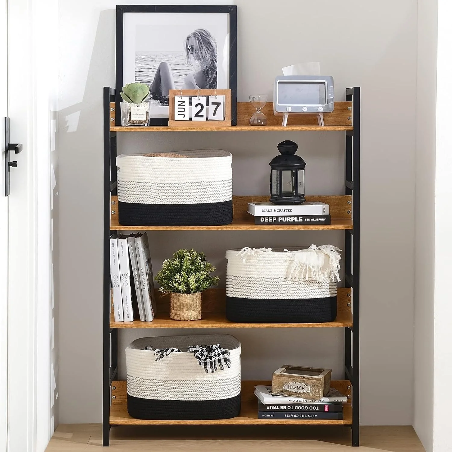 Storage Basket, Woven Baskets for Storage, Cotton Rope Basket for toys,Towel Baskets for Bathroom